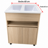 Mueble Con Lavadero Doble 60 X 60 Cm: medidas