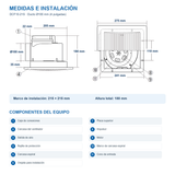 Medidas y componentes del extractor DCF10-21S