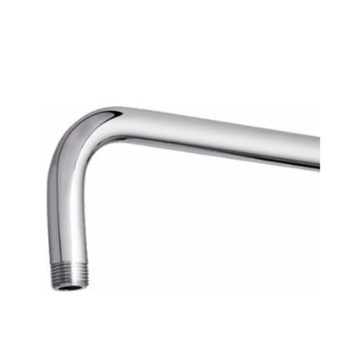 Detalle del tubo para regadera cromado de 35 cm
