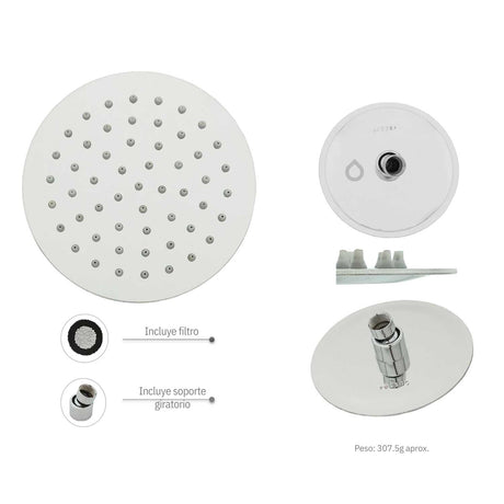 Regadera Metálica Redonda Cromada de 6 Pulgadas (15 cm) sin Tubo