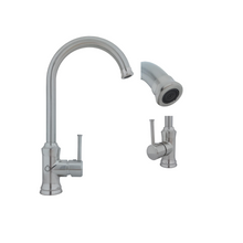 Grifo Monocontrol Lavaplatos Rubia Cuello Curvo Satinado