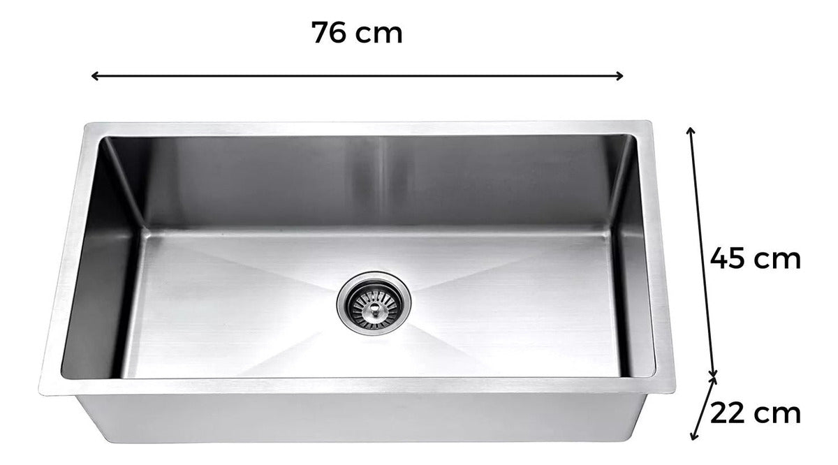 LAVAPLATOS SATINADO 76X45 EN ACERO INOX 304
