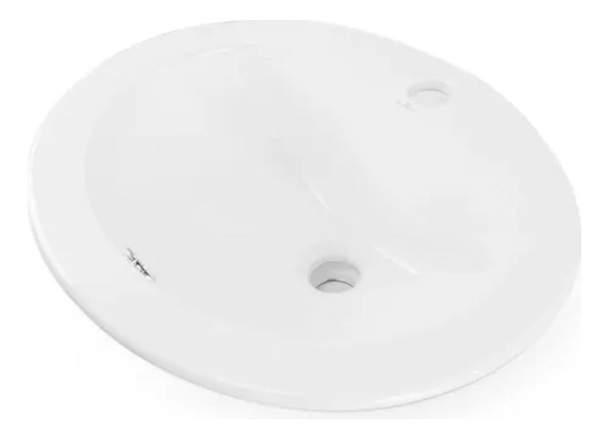 Lavamanos De Empotrar - Sobreponer Rennes Blanco 52 x 46 cm Blanco Con Rebose