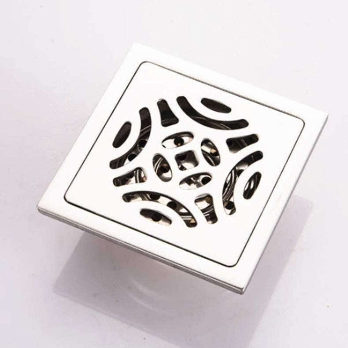 Rejilla Sifón Cuadrada de Lujo - 10x10 cm - Sistema Anti-Retorno y Diseño Elegante