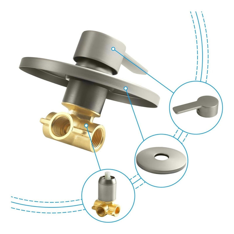 Griferia Ducha Monocontrol Inoxidable Satin Alta Calidad