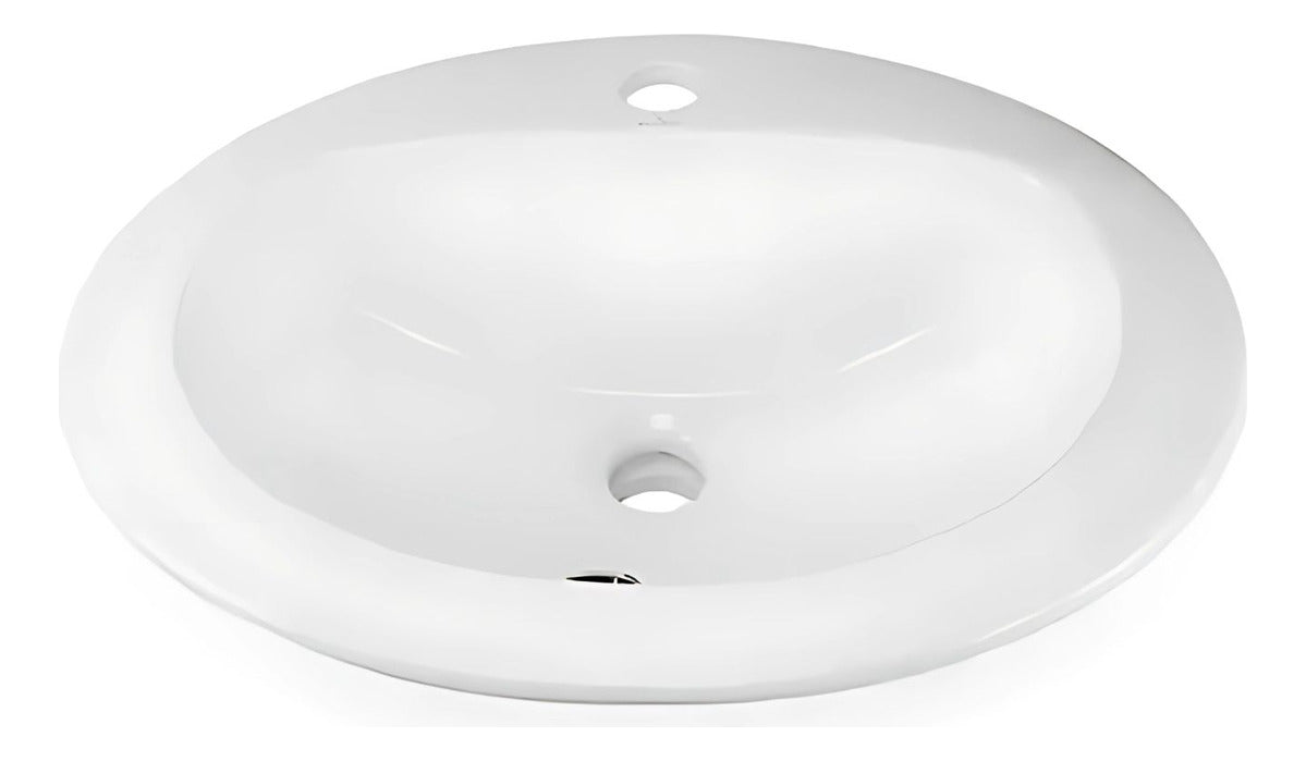 Lavamanos De Empotrar - Sobreponer Rennes Blanco 52 x 46 cm Blanco Con Rebose