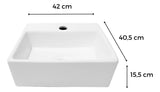 Lavamanos Cerámica Blanca 40,5x42cm - Sobreponer, Vessel
