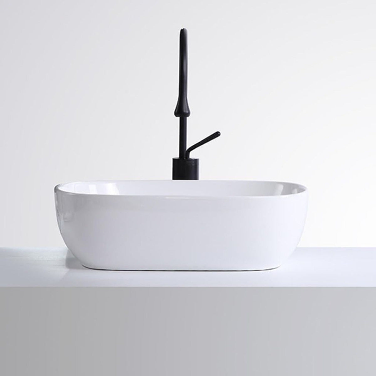 Lavamanos Ópera Rectangular 33x47 cm - Vessel Blanco de Sobreponer