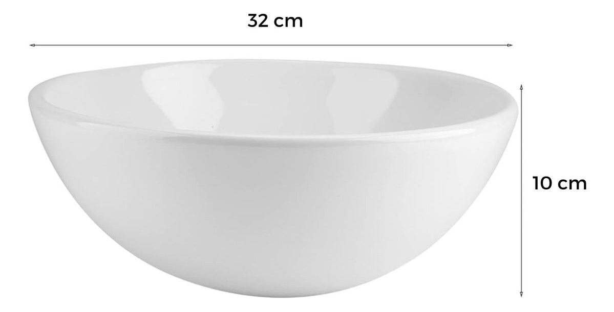 Lavamanos Redondo Oslo 32x10 cm Blanco Tipo Vessel