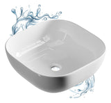 Lavamanos Sobreponer Tipo Vessel Opera Cuadrado - 41.5 x 41.5 x 14.5 cm. Blanco