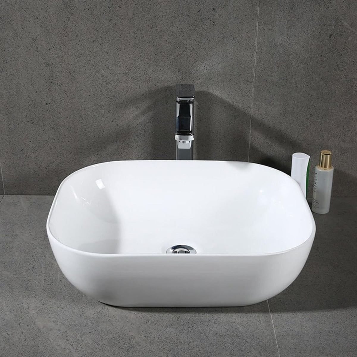 Lavamanos Ópera Rectangular 33x47 cm - Vessel Blanco de Sobreponer
