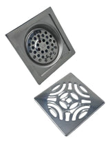Rejilla Sifón Cuadrada de Lujo - 10x10 cm - Sistema Anti-Retorno y Diseño Elegante