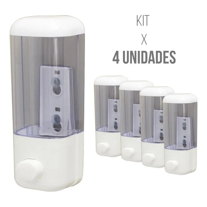 Kit X 4 Dispensador De Jabon Liquido Push, Cierre Hermetico
