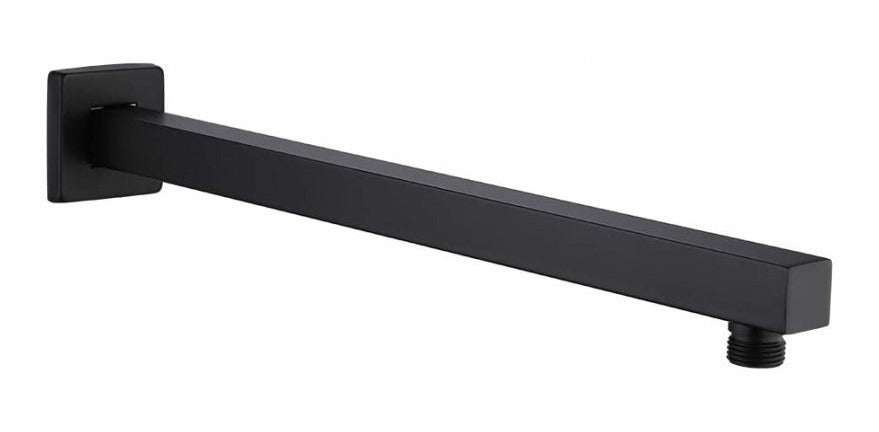 Mezclador Ducha Negro Quadratto Bl + Ducha 30cm Tubo Pared