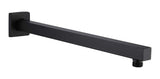Mezclador Ducha Negro Quadratto Bl + Ducha 30cm Tubo Pared