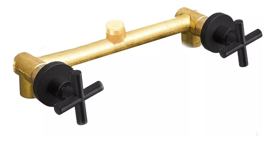 Griferia Mezclador Ducha Doble Manija Premium Negro Suprema