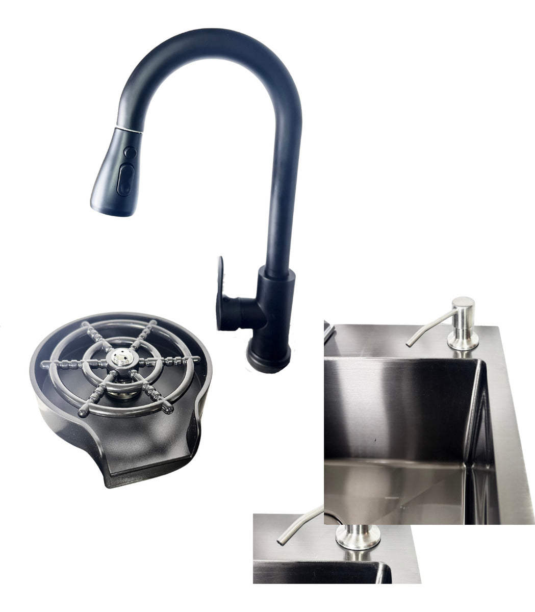 Lavaplatos Negro Premium 50x45 Acero Inoxidale 304