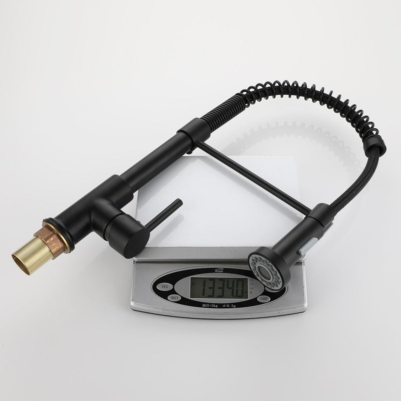 Griferia Lavaplatos Espiral Negro Cabezal Móvil +dispensador