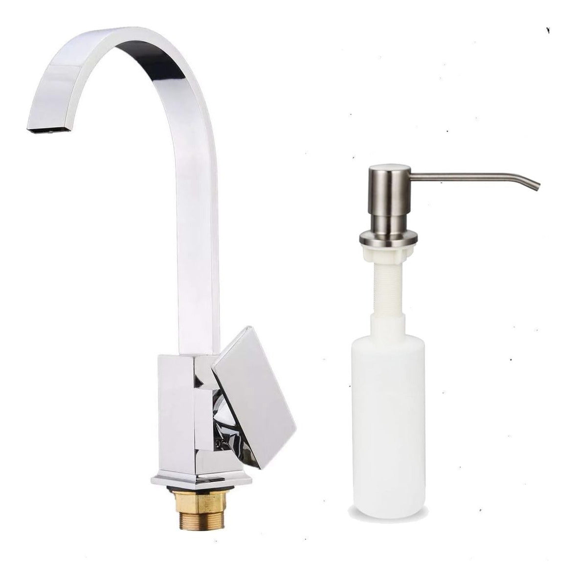 Griferia Lavaplatos Industrial Cromada Con Dispensador Jabon