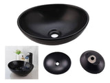 Kit Lavamanos Negro Sobreponer Griferia Satinada Desague