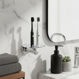 Portacepillos De Baño Pamo Salento Práctico Y Elegante Plateado