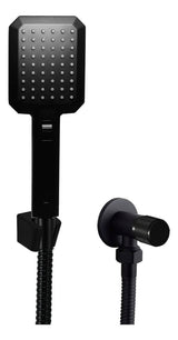 Teleducha Negra Con Soporte Pared Registro Agua Fria