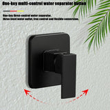 Mezclador Ducha Negro Quadratto Bl + Ducha 30cm Tubo Pared