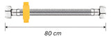 Acople Flexom‚trico 1/2"x1/2" Acero Inoxidable 80 cm