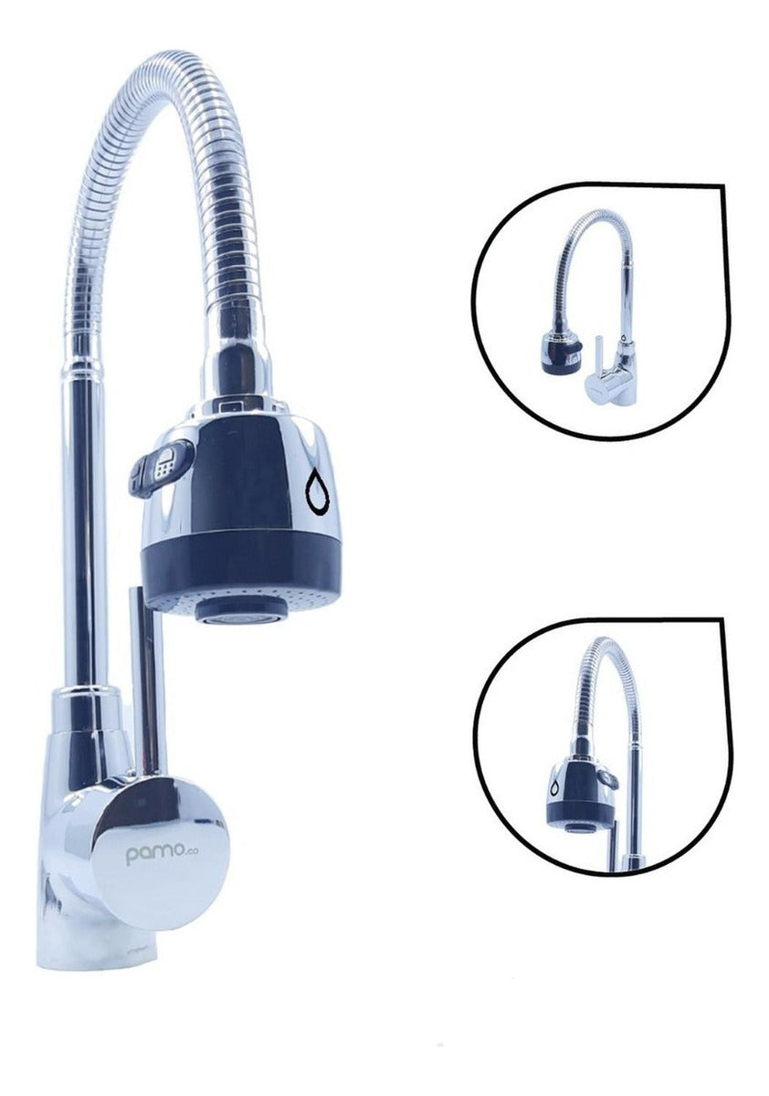 Grifer¡a Lavaplatos Cuello Flexible Cromada Original Pamo