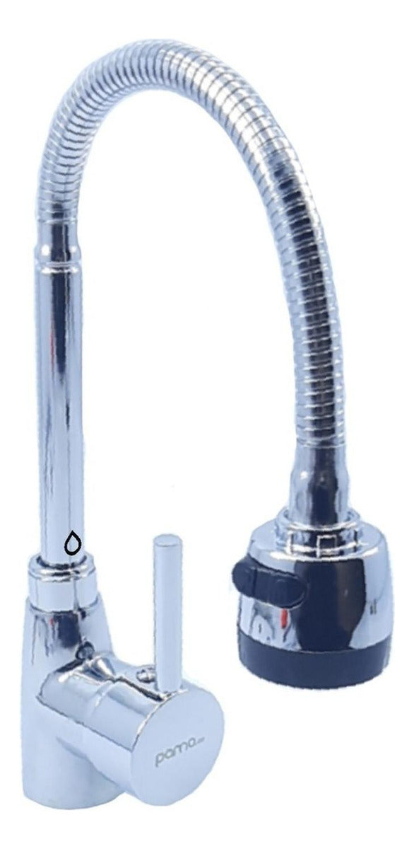 Grifer¡a Lavaplatos Cuello Flexible Cromada Original Pamo