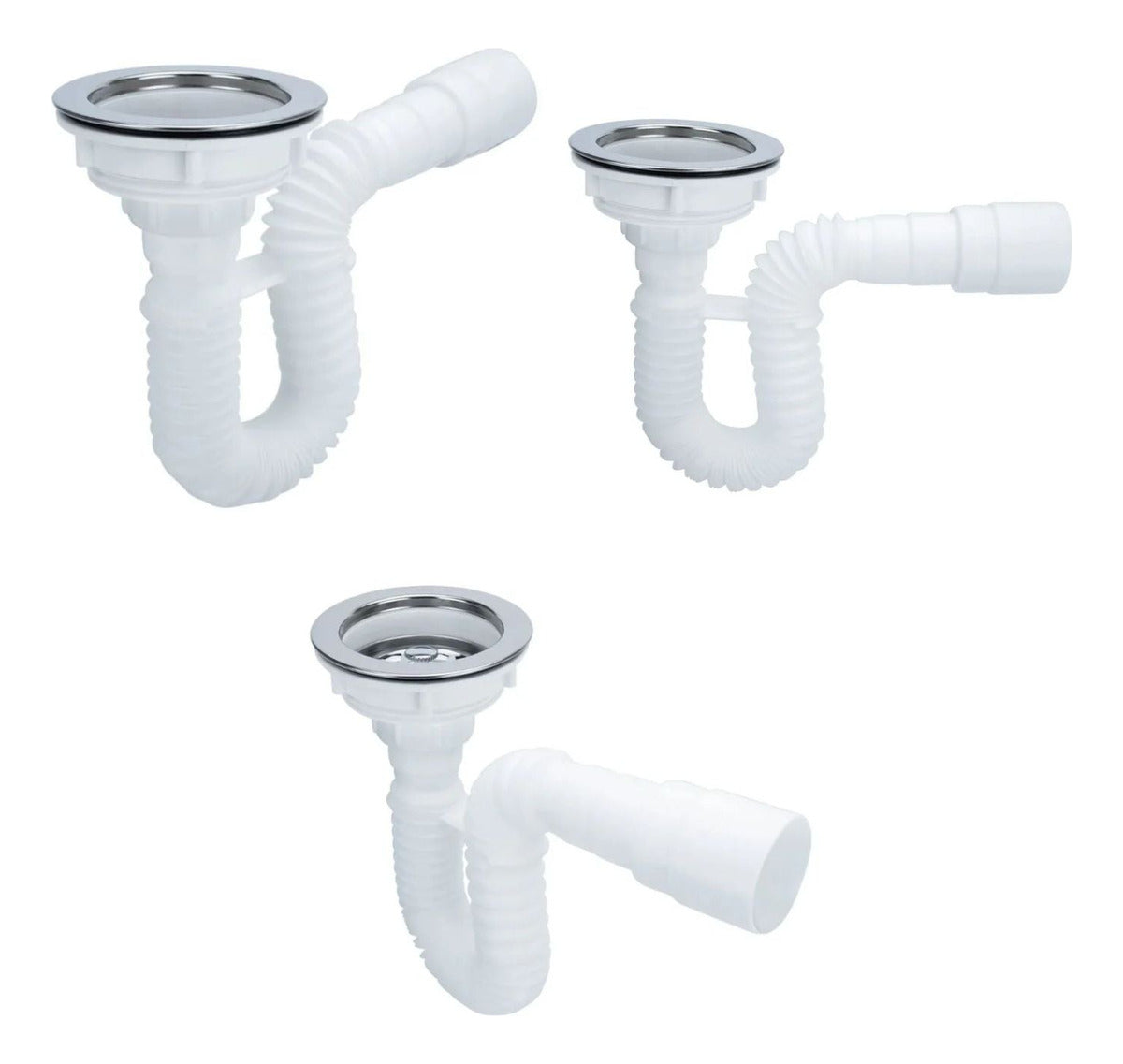 Kit Grifería Para Lavaplatos Cuello Extensible Cromada