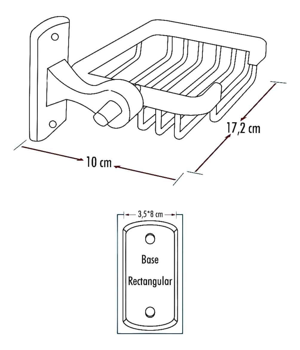 Jabonera Para Baño Black Cuadrada