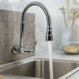 Llave Cuerpo Cuello Flexible Con Aireador Para Pared