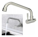 Llave Lavaplatos Pared Agua Fría Acero Inox 304
