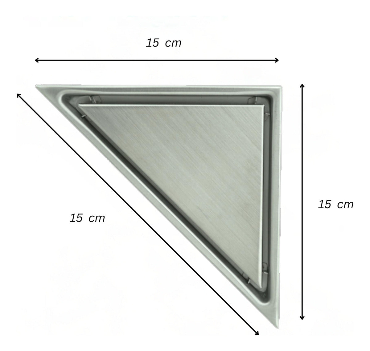 Desague Piso Triangular Acero Inoxidable Antiodor 15x15