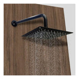 Ducha Regadera Cuadrada Color negro 25cm +Tubo