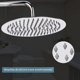 Regadera Acero Ultraplana 20 cms Redonda Alta Calidad Sin Tubo