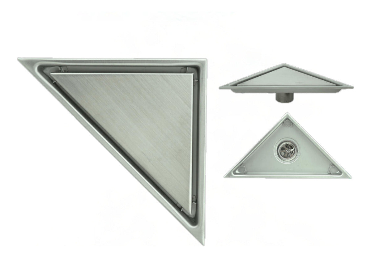 Desague Piso Triangular Acero Inoxidable Antiodor 15x15