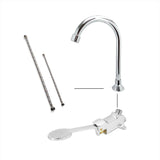 Kit Válvula Pedal + Llave + Acoples Lavamanos Manos Libres Color Plateado