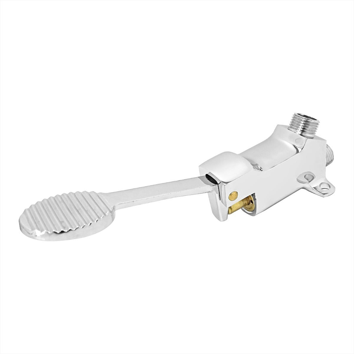 Kit Válvula Pedal + Llave + Acoples Lavamanos Manos Libres Color Plateado