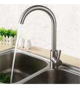 Griferia Lavaplatos Cuello Cisne En Acero Inoxidable Monocontrol