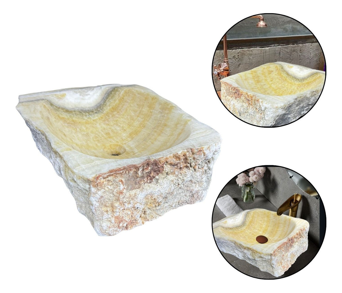Lavamanos en Piedra Natural Linea Quarzo Amarillo