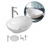 Kit Lavamanos Blanco Canoa -desagüe Sifón Cromado - Griferia