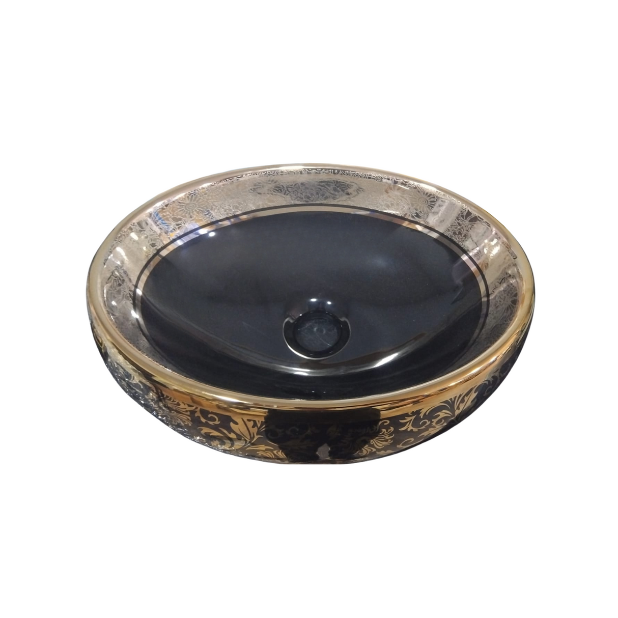 Lavamanos Sobreponer En Porcelana Ovalado Negro 40 30 15cm