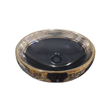Lavamanos Sobreponer En Porcelana Ovalado Negro 40 30 15cm