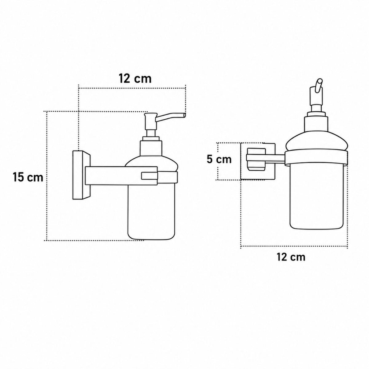 Dispensador de Jabón Schwarz Negro con Vidrio Mate 180 ml