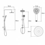 Columna de Ducha Simple Cromada sin Grifería con Teleducha