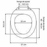 Asiento Sanitario Modern Alargado Blanco con Cierre Suave 48 cm