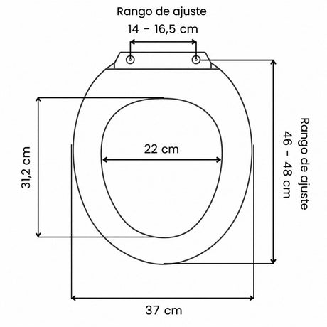 Asiento Sanitario Modern Alargado Blanco con Cierre Suave 48 cm