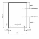 Espejo Rectangular 80 x 60 cm con Tres Repisas y Barandas